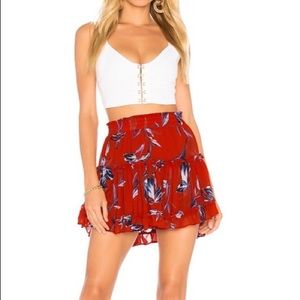 Red Floral Misa LA Marion Skirt